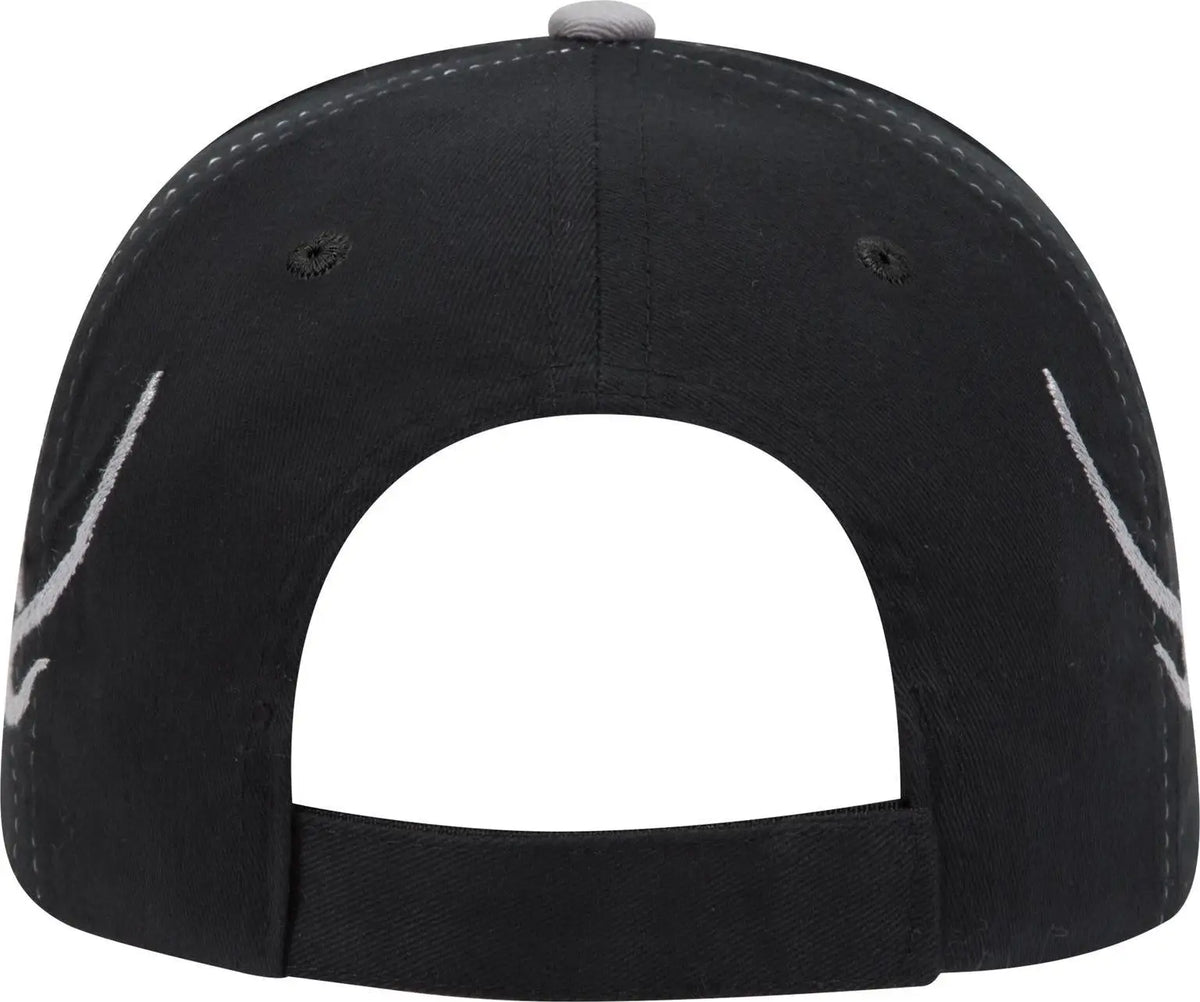 Otto 58-755 6 Panel Low Profile Baseball Cap - Blk/gry/gry - 1/2’’ - 7 5/8’’