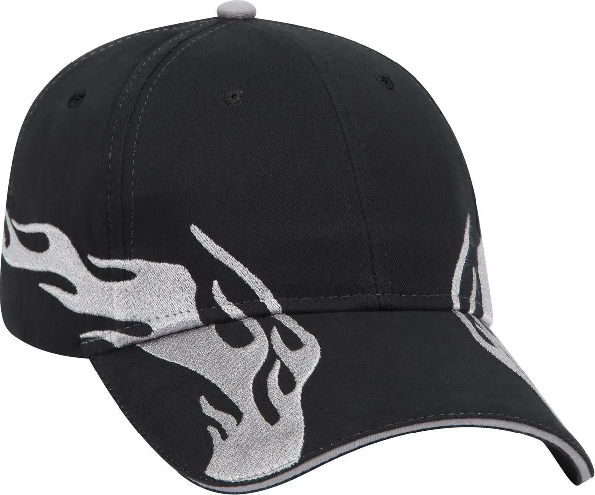 Otto 58-755 6 Panel Low Profile Baseball Cap - Blk/gry/gry - 1/2’’ - 7 5/8’’