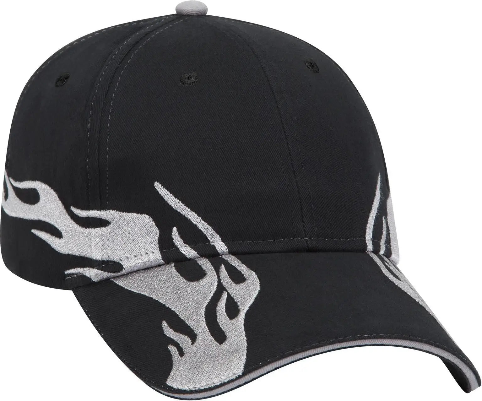 Otto 58-755 6 Panel Low Profile Baseball Cap - Blk/gry/gry - 1/2’’ - 7 5/8’’
