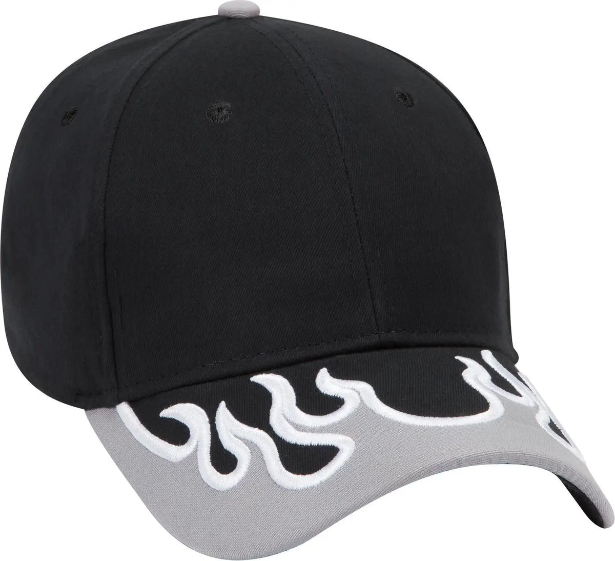 Otto 58-755 6 Panel Low Profile Baseball Cap - Blk/gry/wht - 1/2’’ - 7 5/8’’