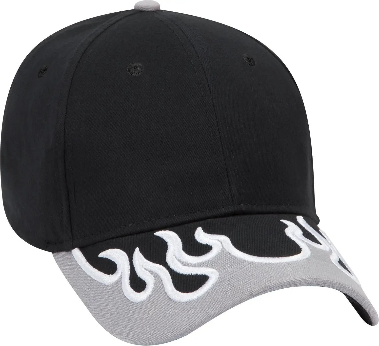 Otto 58-755 6 Panel Low Profile Baseball Cap - Blk/gry/wht - 1/2’’ - 7 5/8’’