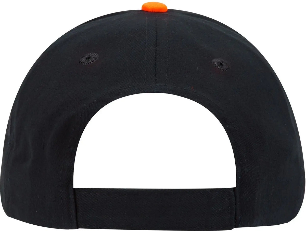 Otto 58-755 6 Panel Low Profile Baseball Cap - Blk/n.org/wht - 1/2’’ - 7 5/8’’