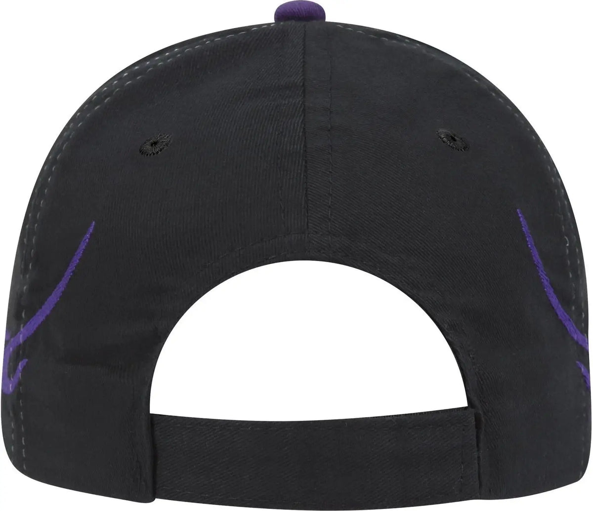 Otto 58-755 6 Panel Low Profile Baseball Cap - Blk/pur/pur - 1/2’’ - 7 5/8’’