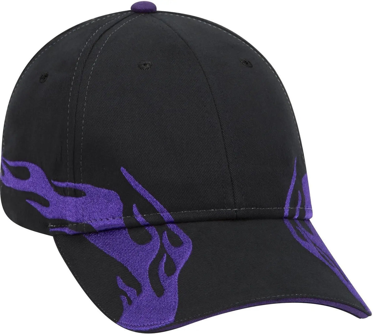 Otto 58-755 6 Panel Low Profile Baseball Cap - Blk/pur/pur - 1/2’’ - 7 5/8’’