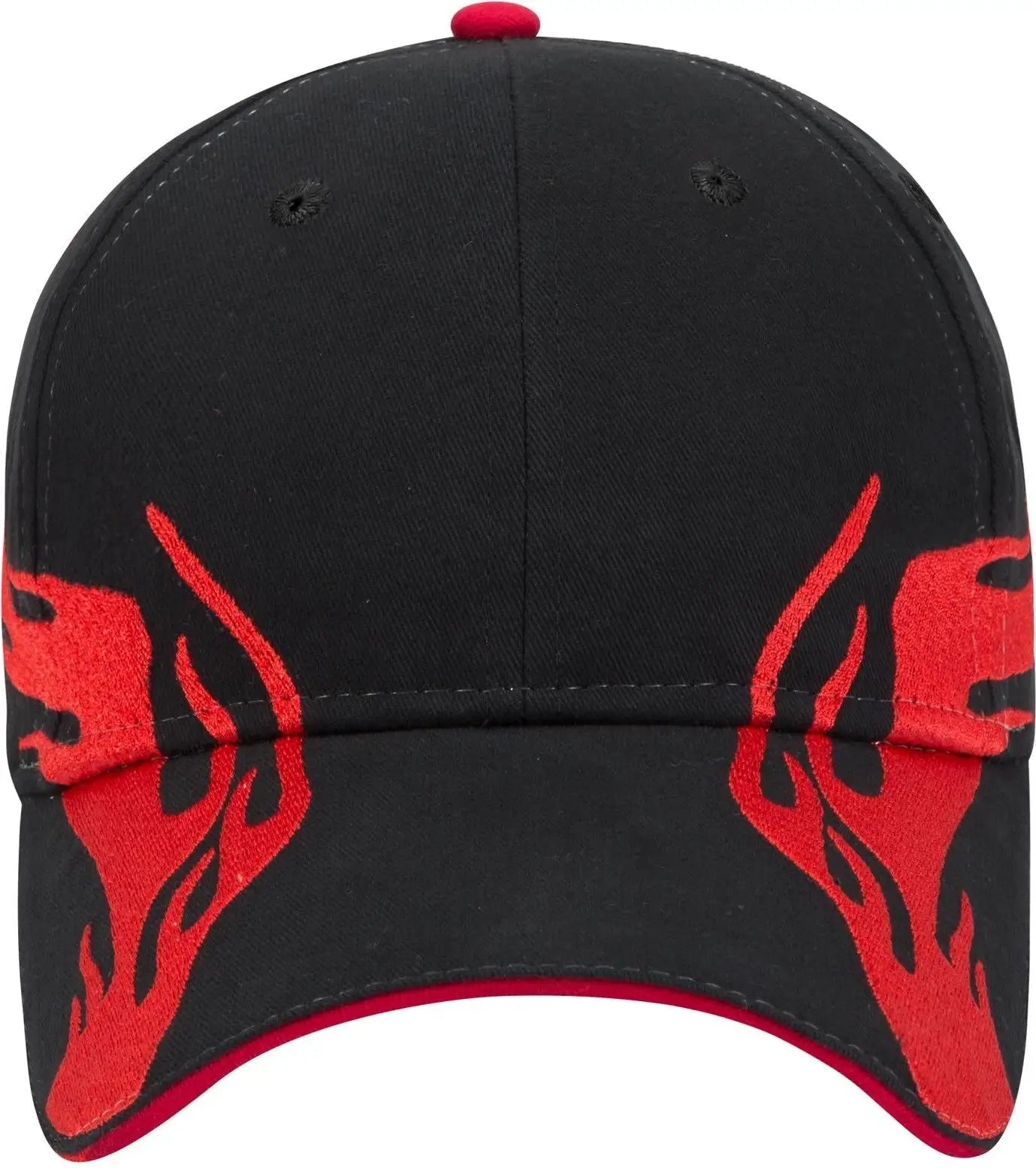 Otto 58-755 6 Panel Low Profile Baseball Cap - Blk/red/red - 1/2’’ - 7 5/8’’