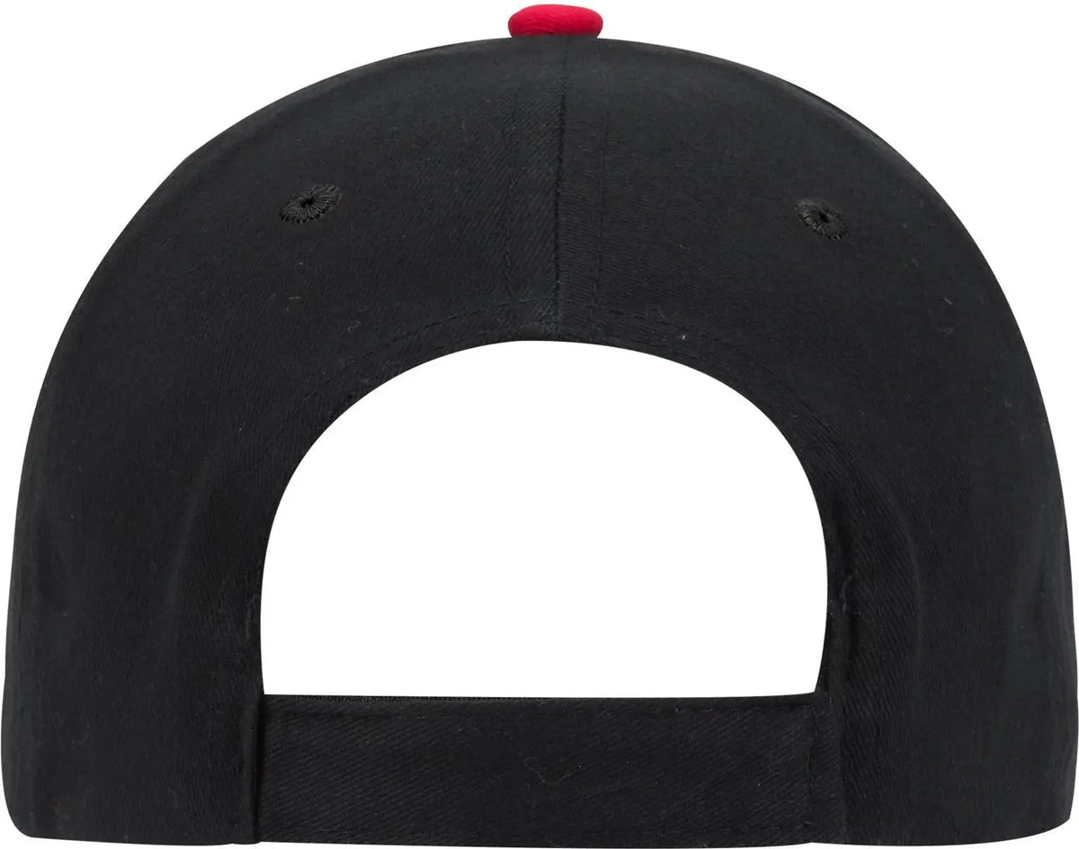 Otto 58-755 6 Panel Low Profile Baseball Cap - Blk/red/wht - 1/2’’ - 7 5/8’’