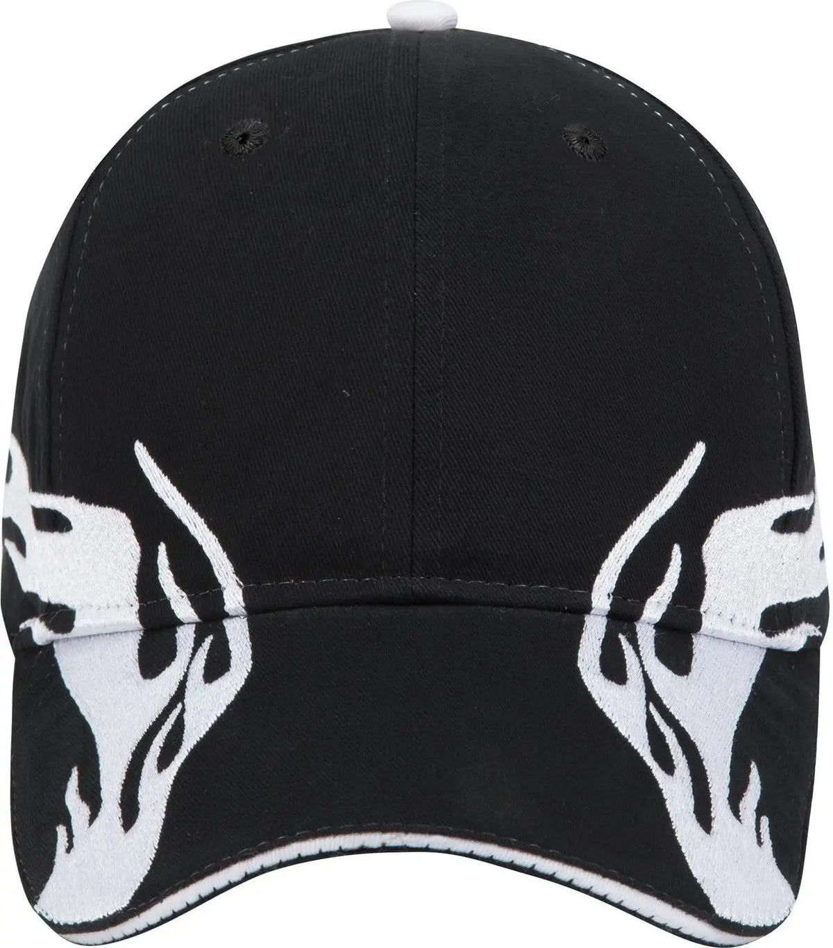 Otto 58-755 6 Panel Low Profile Baseball Cap - Blk/wht/wht - 1/2’’ - 7 5/8’’