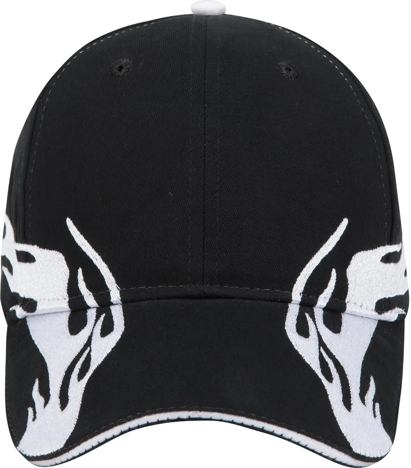 Otto 58-755 6 Panel Low Profile Baseball Cap - Blk/wht/wht - 1/2’’ - 7 5/8’’