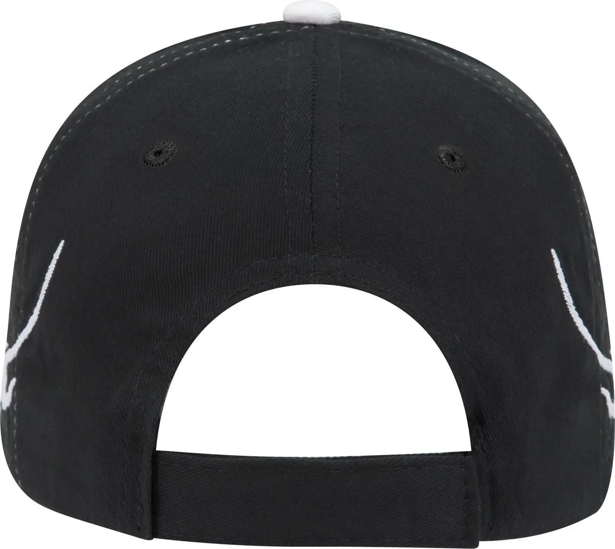 Otto 58-755 6 Panel Low Profile Baseball Cap - Blk/wht/wht - 1/2’’ - 7 5/8’’
