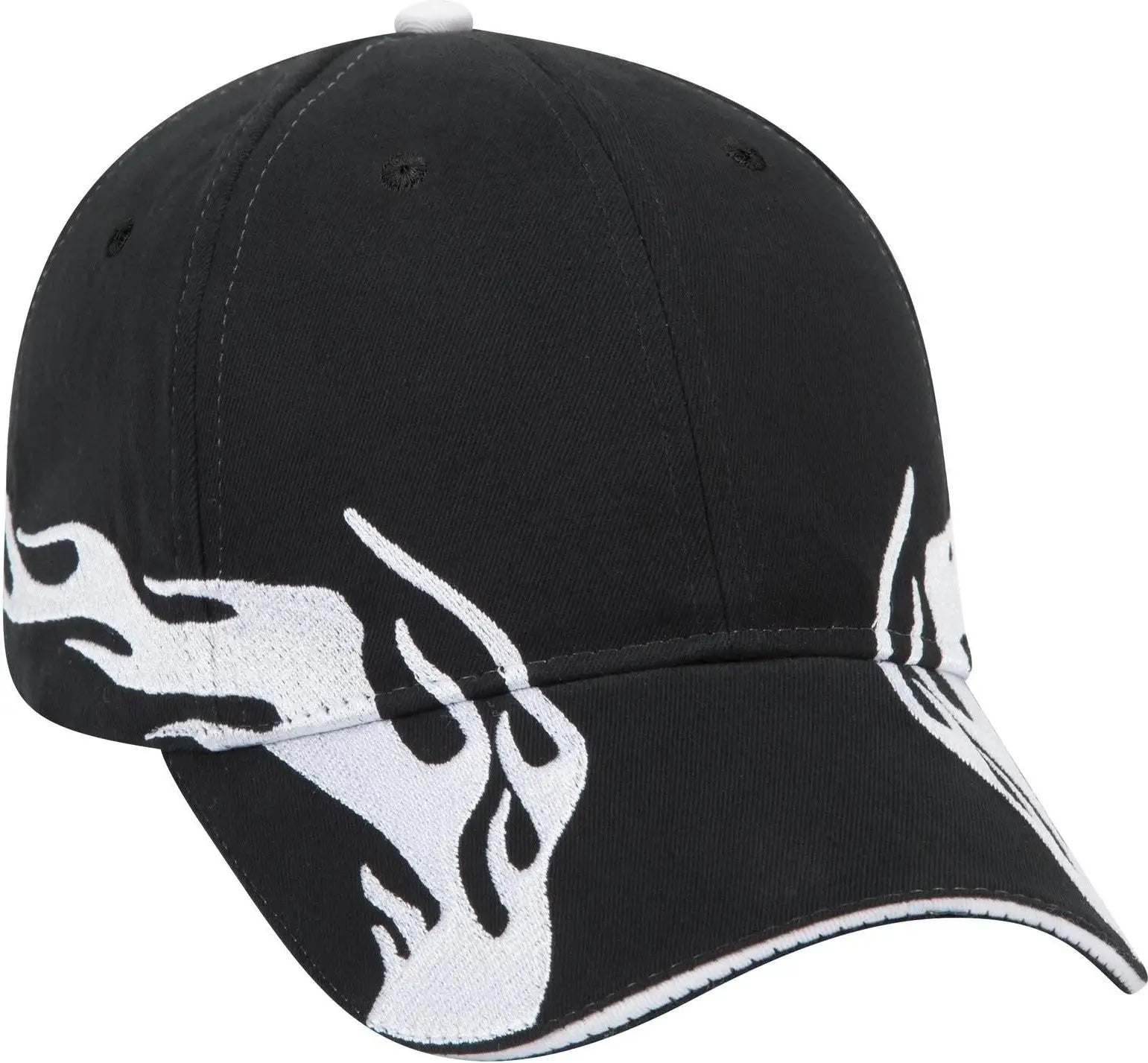 Otto 58-755 6 Panel Low Profile Baseball Cap - Blk/wht/wht - 1/2’’ - 7 5/8’’