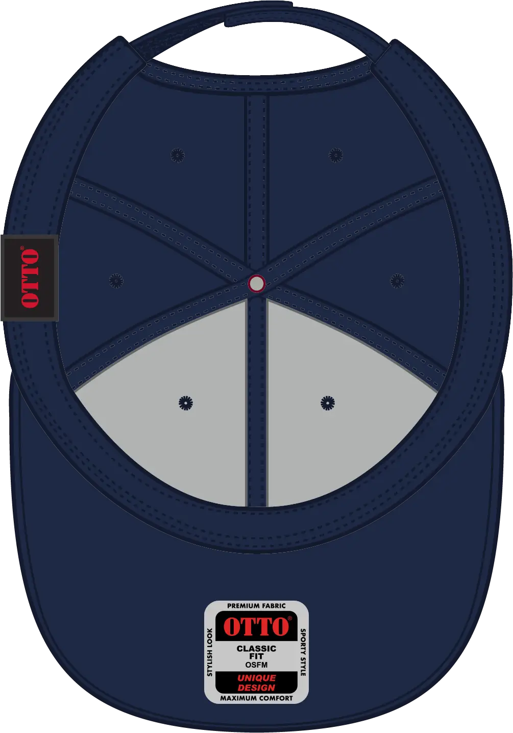 Otto 58-755 6 Panel Low Profile Baseball Cap - Nvy/red/red - 1/2’’ - 7 5/8’’