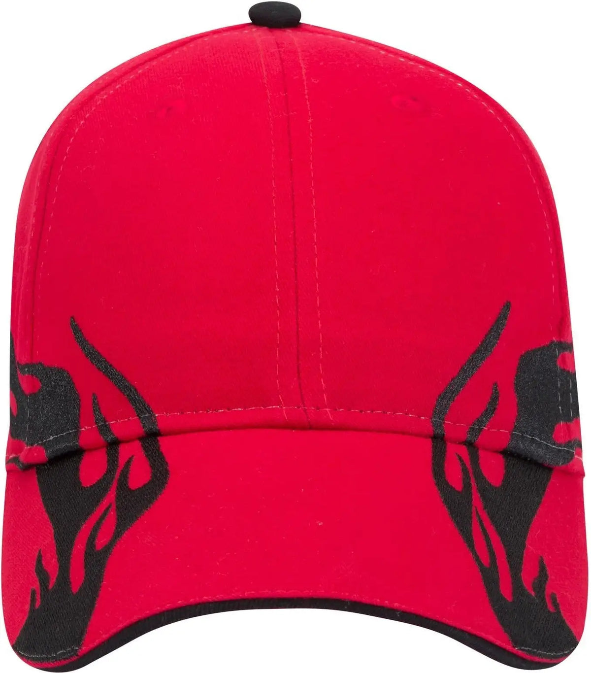 Otto 58-755 6 Panel Low Profile Baseball Cap - Red/blk/blk - 1/2’’ - 7 5/8’’