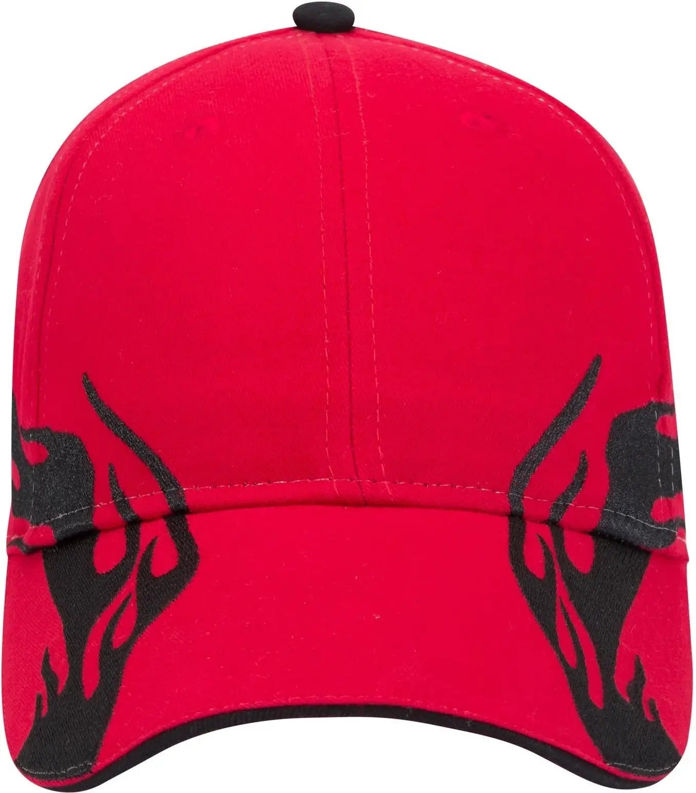 Otto 58-755 6 Panel Low Profile Baseball Cap - Red/blk/blk - 1/2’’ - 7 5/8’’