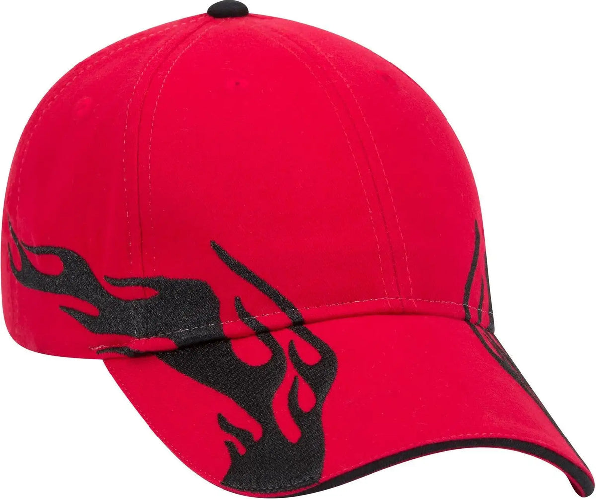 Otto 58-755 6 Panel Low Profile Baseball Cap - Red/blk/blk - 1/2’’ - 7 5/8’’