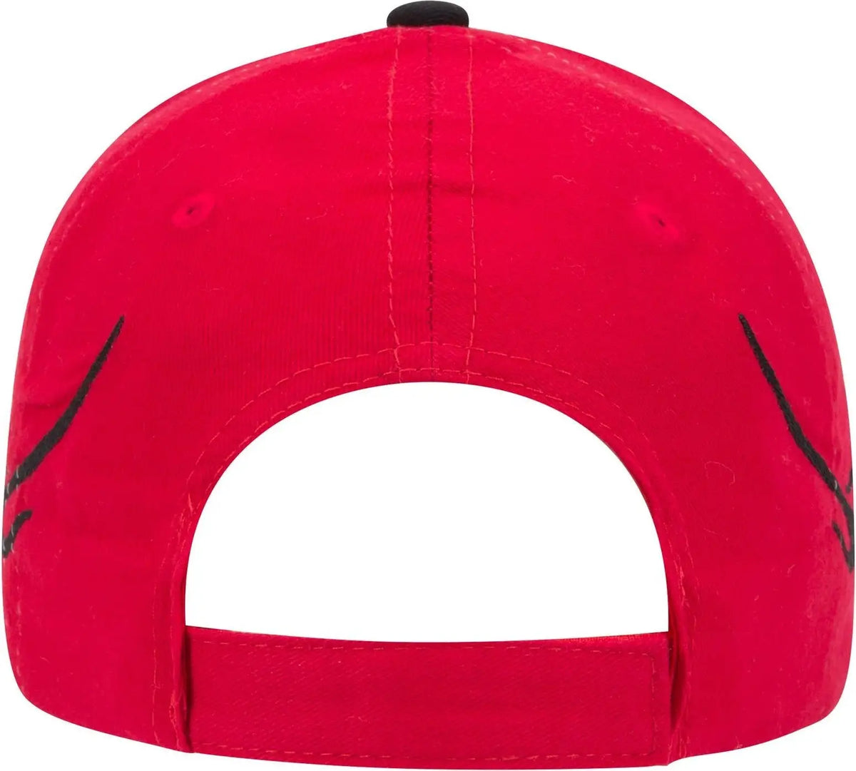 Otto 58-755 6 Panel Low Profile Baseball Cap - Red/blk/blk - 1/2’’ - 7 5/8’’