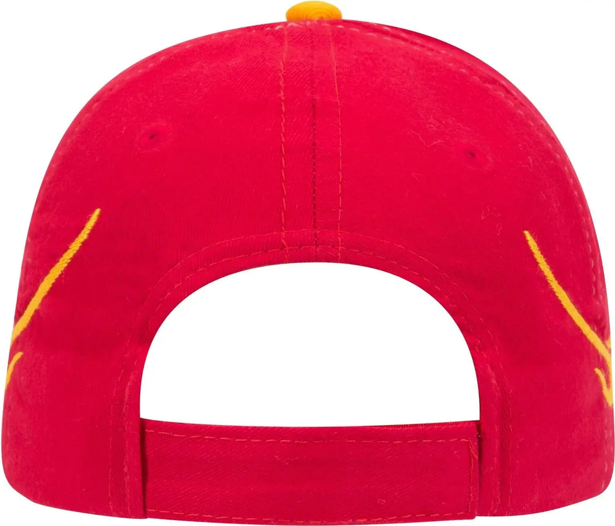 Otto 58-755 6 Panel Low Profile Baseball Cap - Red/gld/gld - 1/2’’ - 7 5/8’’