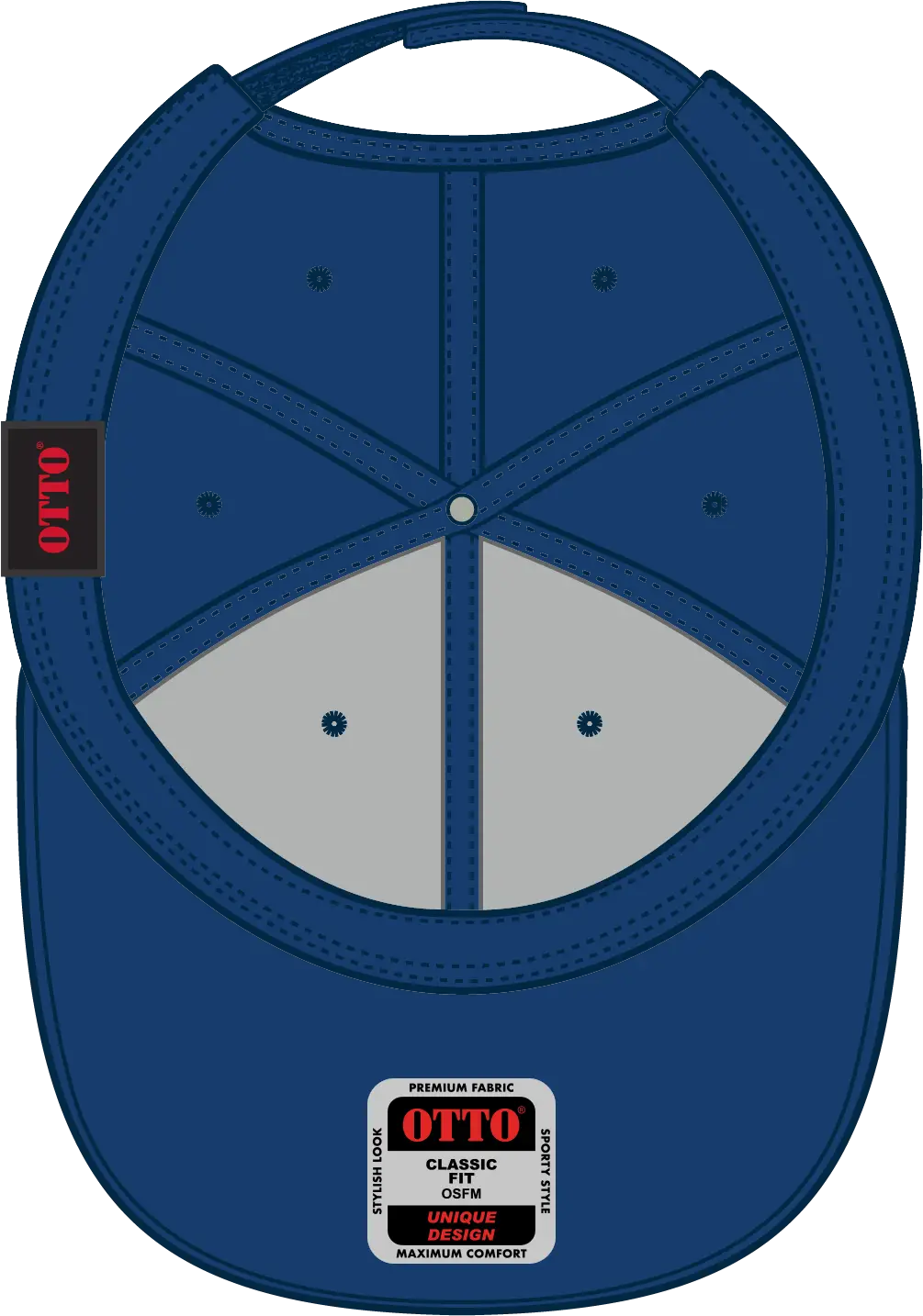 Otto 58-755 6 Panel Low Profile Baseball Cap - Ryl/com/b.org - 1/2’’ - 7 5/8’’