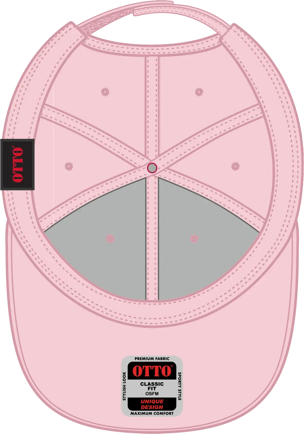 Otto 58-755 6 Panel Low Profile Baseball Cap - S.pnk/h.pnk/h.pnk - 1/2’’ - 7 5/8’’
