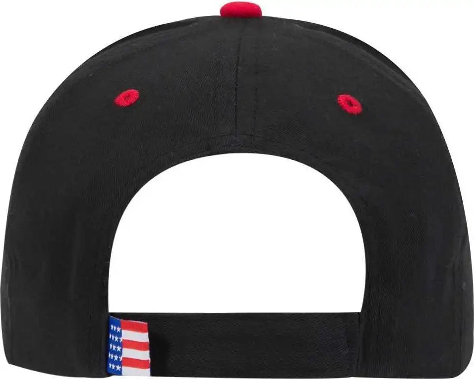 Otto 58-756 6 Panel Low Profile Baseball Cap - Black Flag - one Size Fits Most