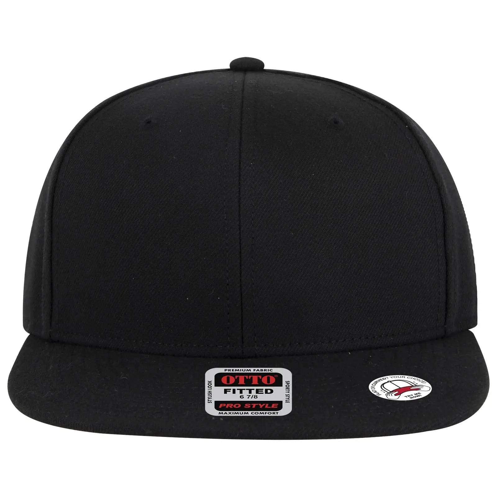 Otto 5950-1 ?Fit” 6 Panel Pro Style Fitted Cap - Black