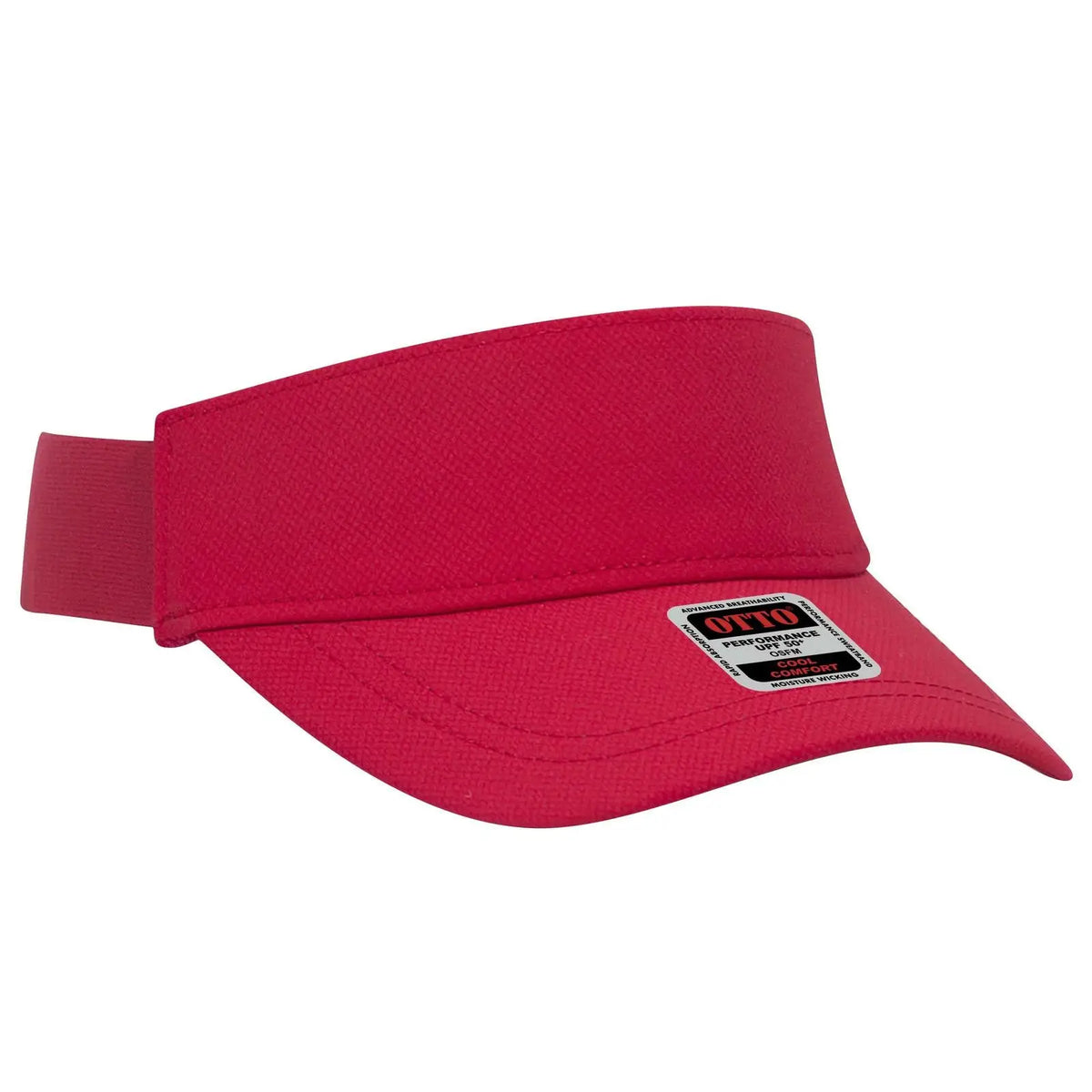 Otto 60-1276 Upf 50+ Sun Visor - Red - 6 1/2’’ - 7 5/8’’