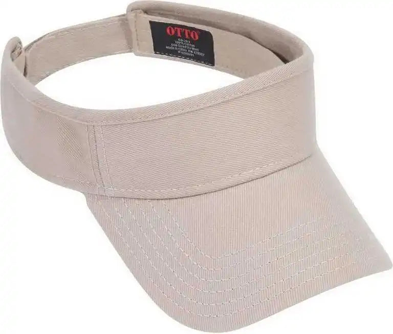 Otto 60-263 100% Cotton Brushed Bull Denim Sun Visors - Khaki - one Size Fits Most