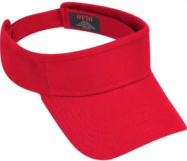 Otto 60-263 100% Cotton Brushed Bull Denim Sun Visors - Red - one Size Fits Most