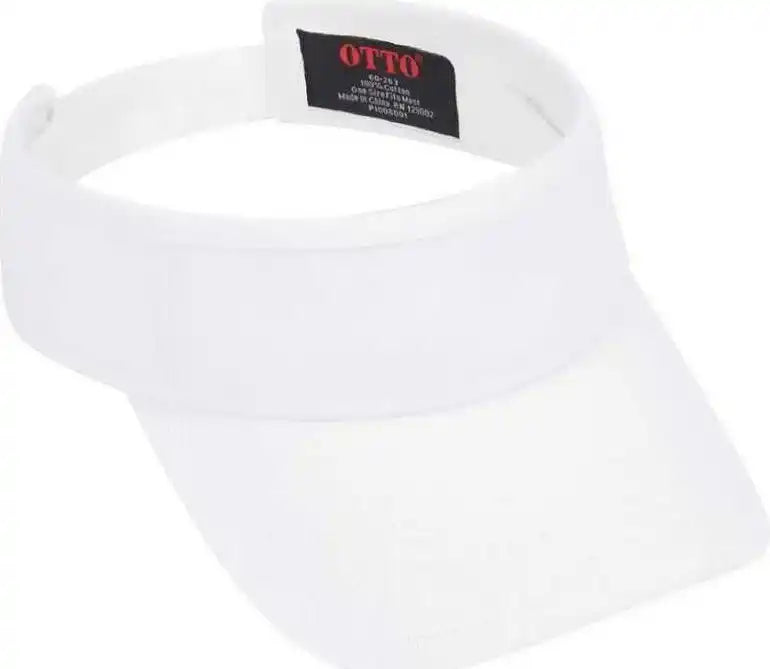 Otto 60-263 100% Cotton Brushed Bull Denim Sun Visors - White - one Size Fits Most