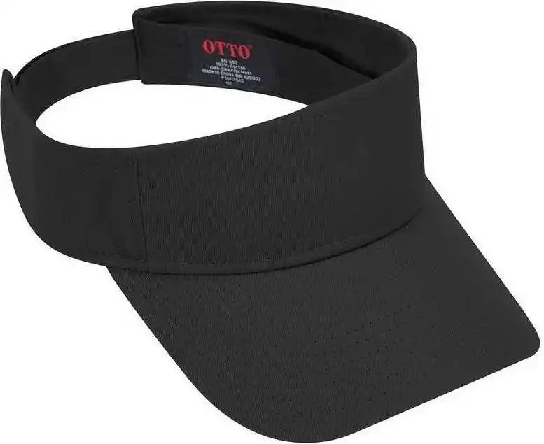 Otto 60 662 6 Rows Stitching 100% Cotton Twill Sun Visors Black / one Size Fits Most