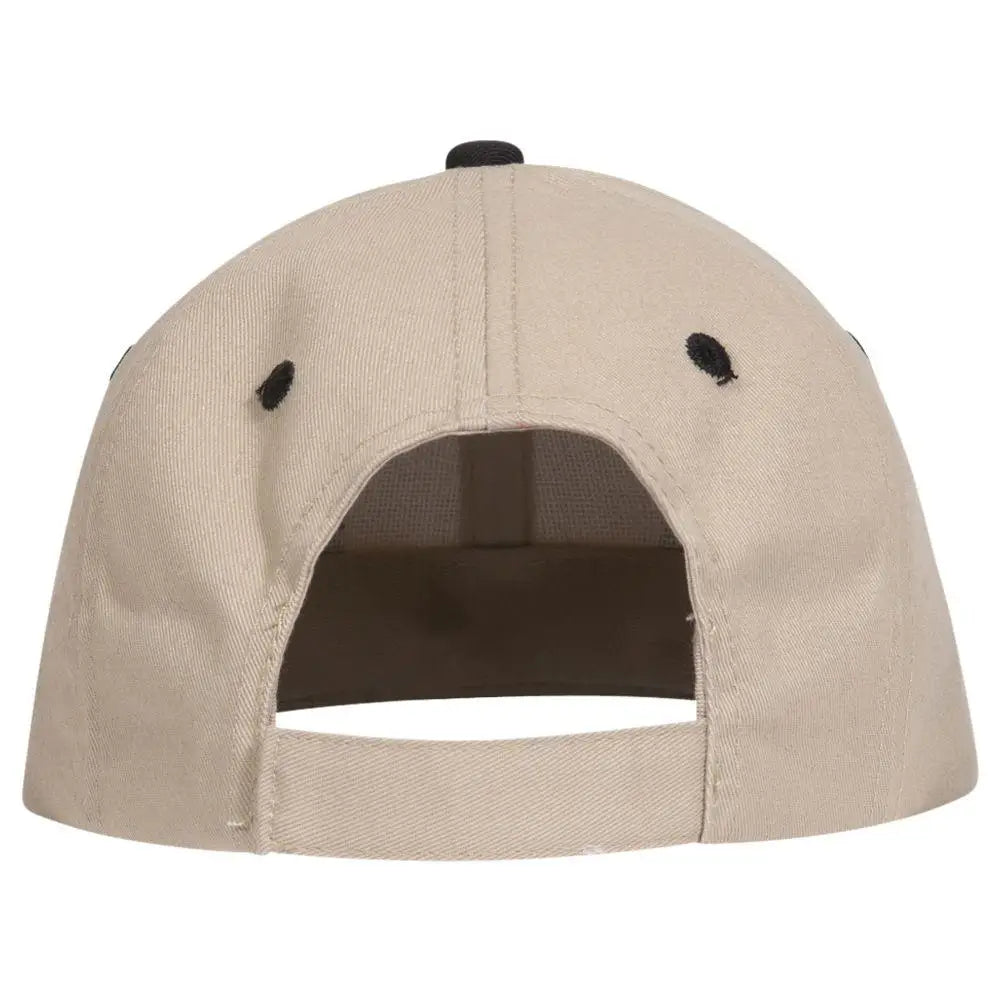 Otto 61-307 6 Panel Low Profile Baseball Cap - Blk/kha - 7 3/8’’ - 5/8’’