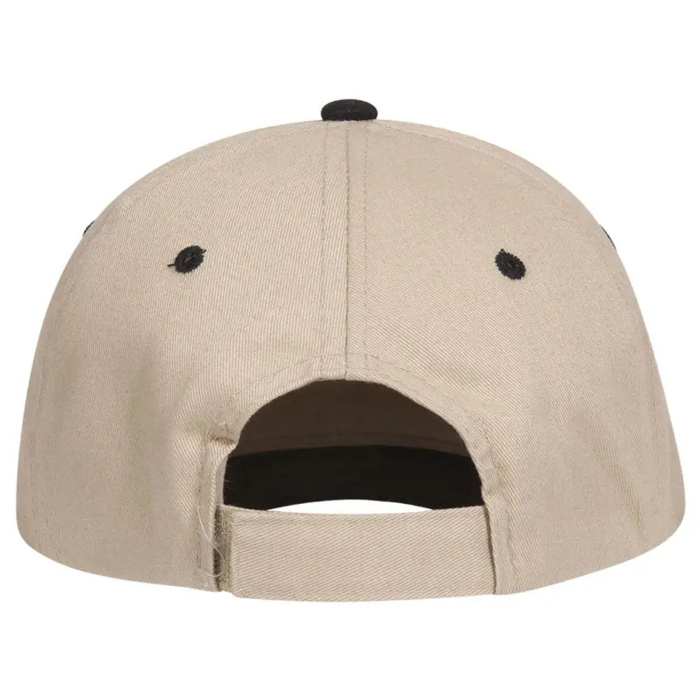 Otto 61-309 6 Panel Low Profile Baseball Cap - Blk/kha - 7 3/8’’ - 5/8’’