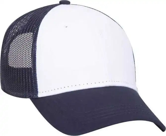 Otto 65-1291 Youth 6 Panel Low Profile Baseball Cap - Navy White