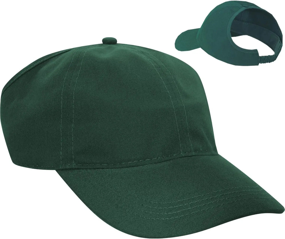 Otto 69-291 4 Panel Ponytail Cap - Dk. Green