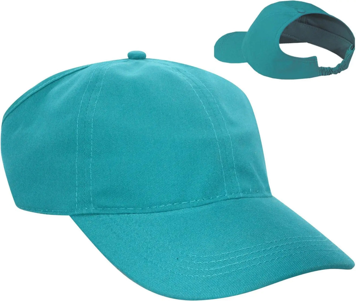Otto 69-291 4 Panel Ponytail Cap - Jade - 7’’ - 7 1/4’’