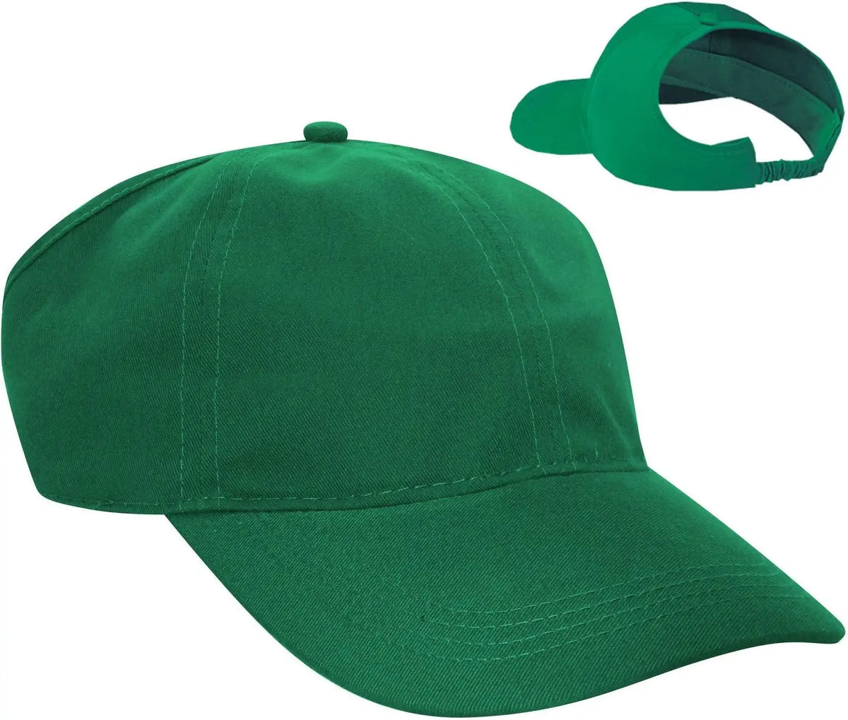 Otto 69-291 4 Panel Ponytail Cap - Kelly