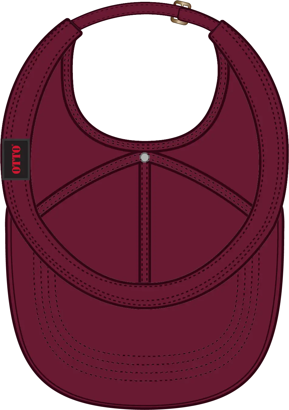 Otto 69-358 4 Panel Ponytail Cap - Burg. Marn - 6 1/2’’ - 7 5/8’’