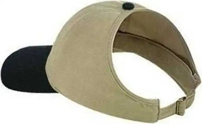 Otto 69-359 4 Panel Ponytail Cap - Black Khaki - one Size Fits Most