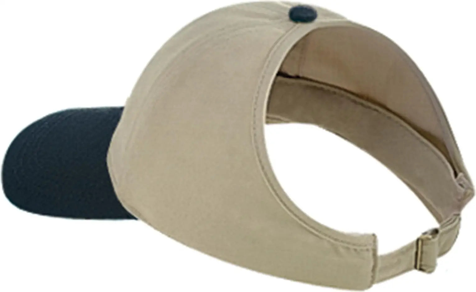 Otto 69-359 4 Panel Ponytail Cap - Blk/kha - 6 1/2’’ - 7 5/8’’