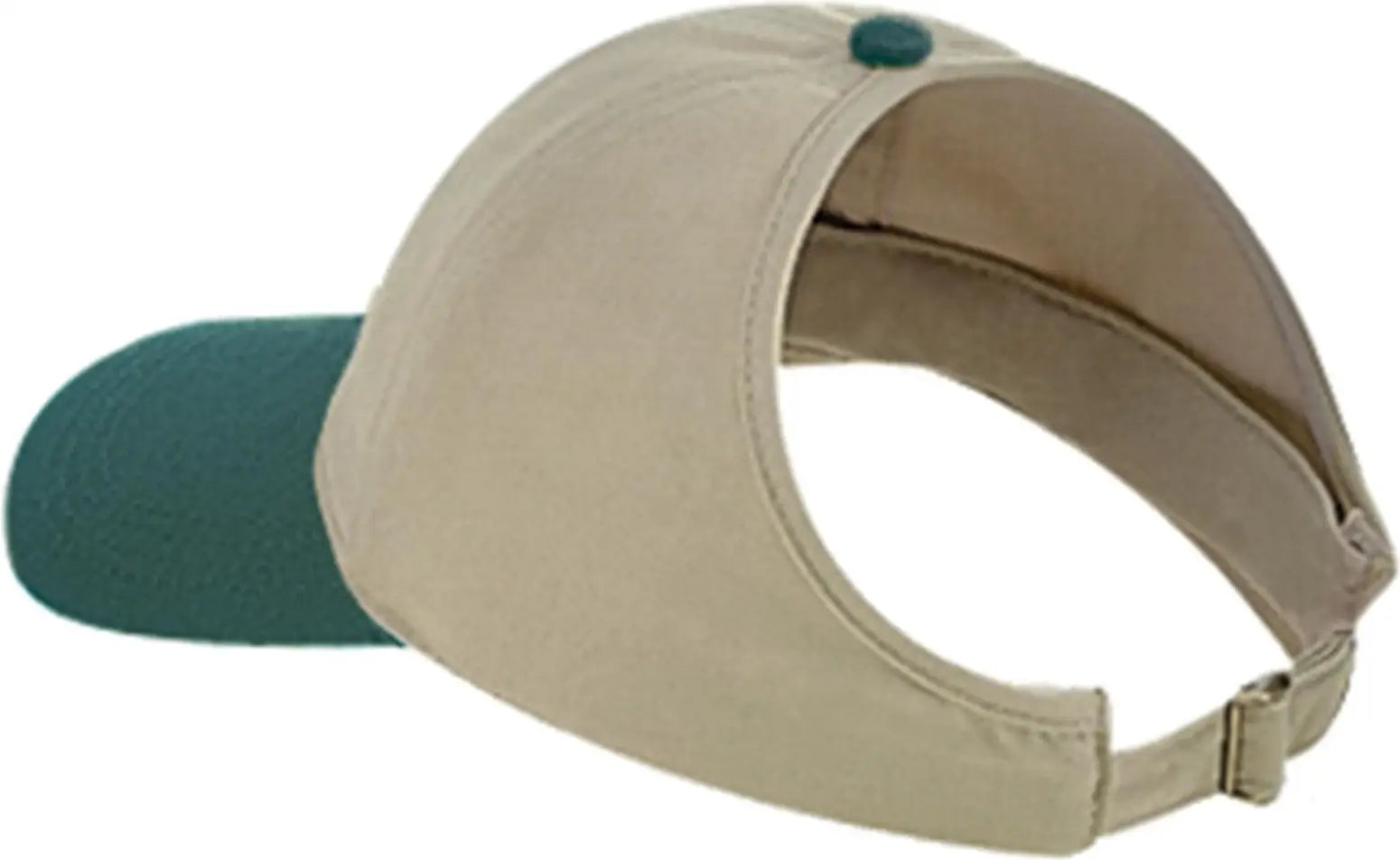 Otto 69-359 4 Panel Ponytail Cap - Dk.grn/kha