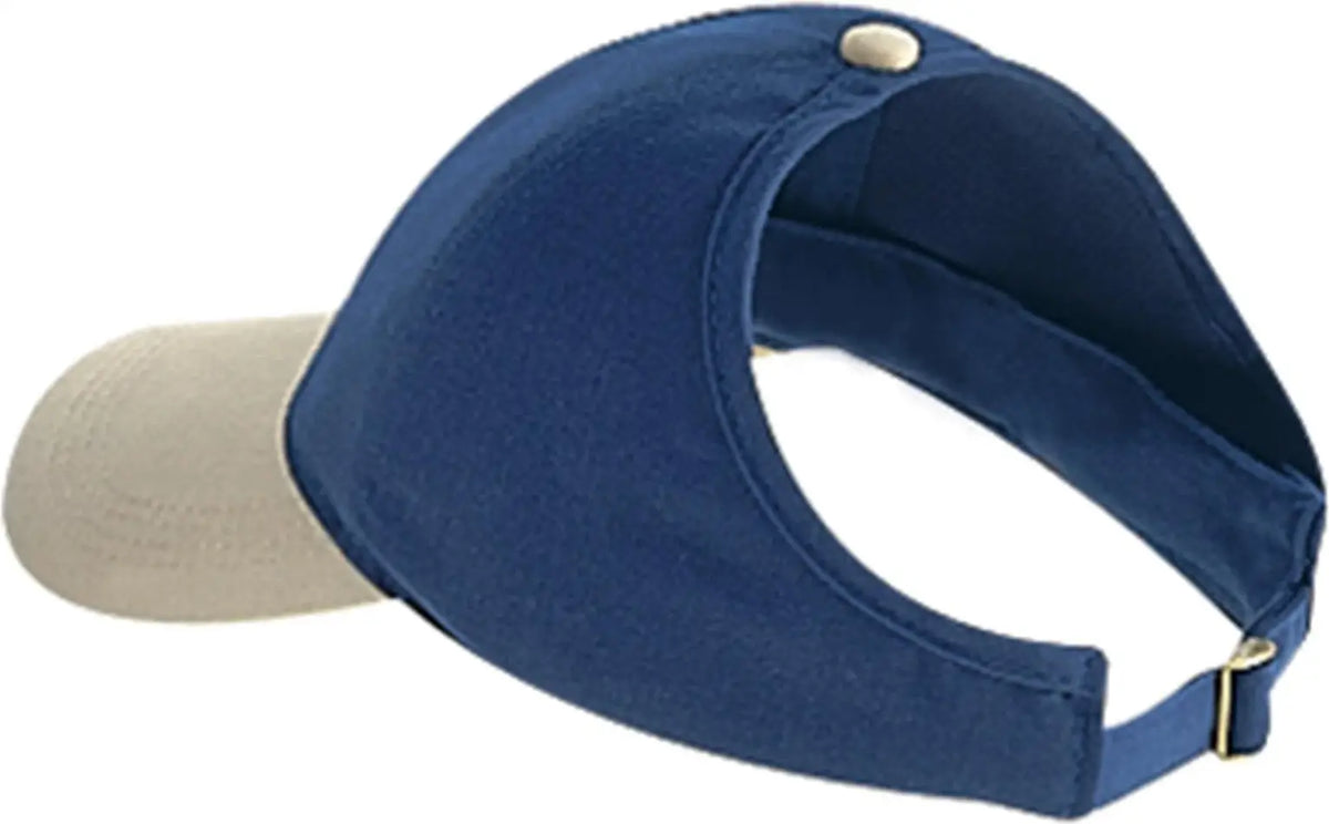 Otto 69-359 4 Panel Ponytail Cap - Kha/nvy