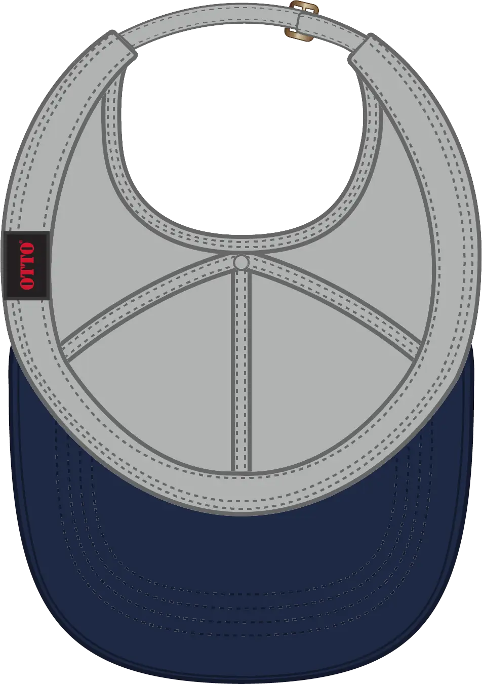 Otto 69-359 4 Panel Ponytail Cap - Nvy/gry - 6 1/2’’ - 7 5/8’’