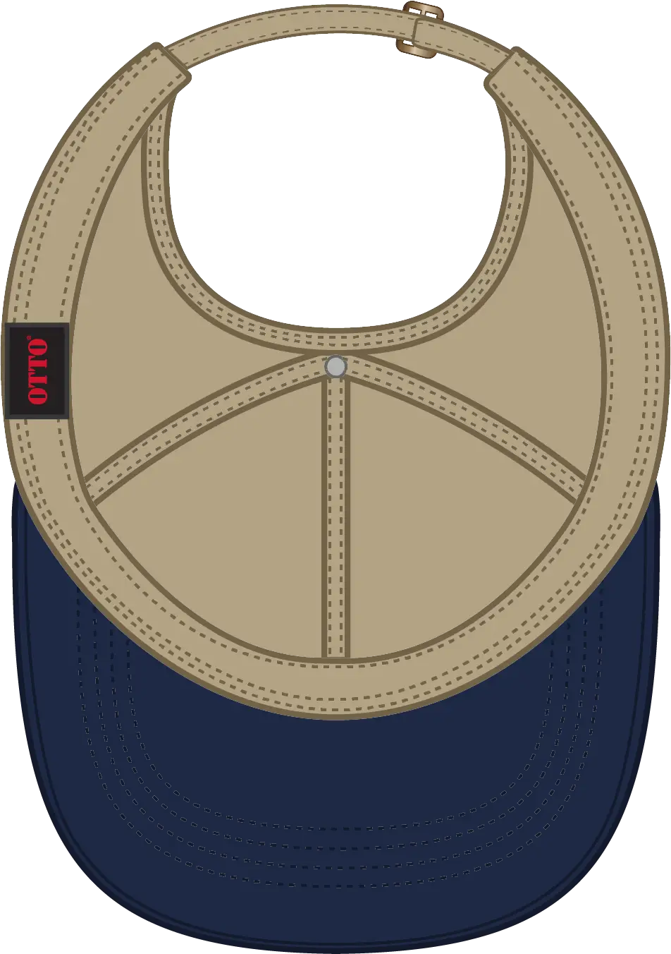 Otto 69-359 4 Panel Ponytail Cap - Nvy/kha - 6 1/2’’ - 7 5/8’’