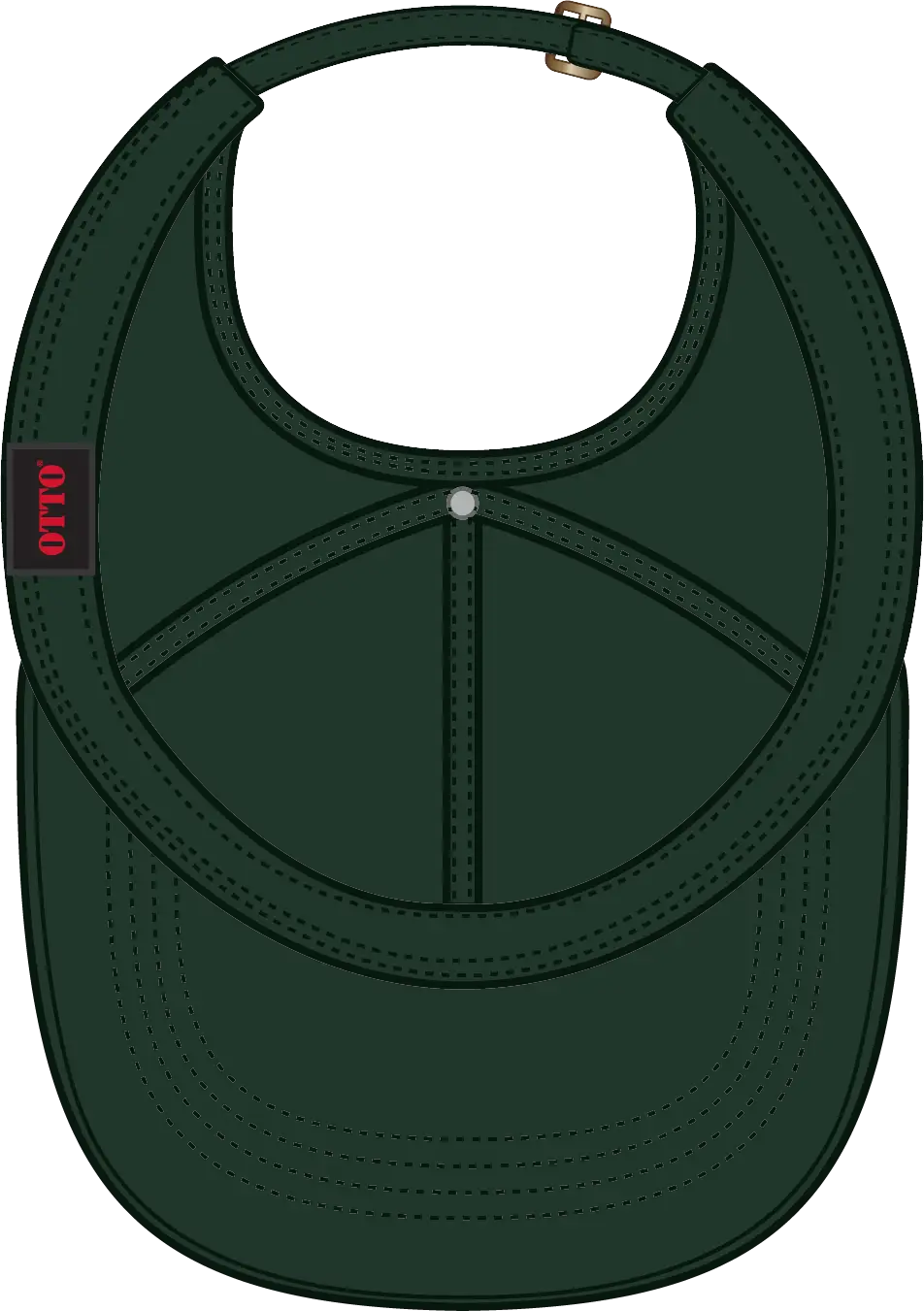 Otto 69-381 4 Panel Ponytail Cap - Dk. Green - 6 1/2’’ - 7 5/8’’