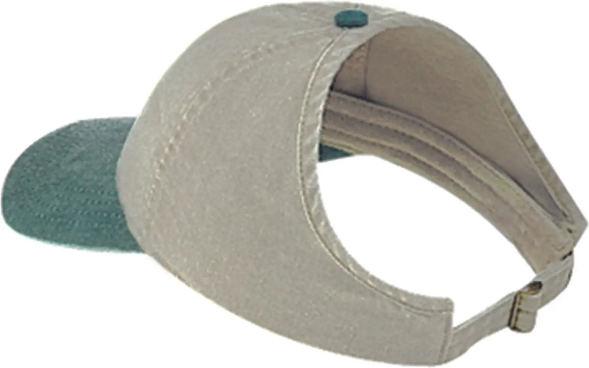 Otto 69-382 4 Panel Ponytail Cap - Dk.grn/kha - 6 1/2’’ - 7 5/8’’