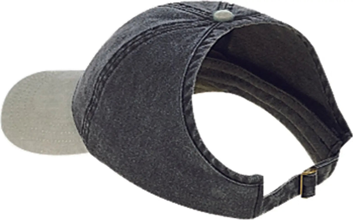 Otto 69-382 4 Panel Ponytail Cap - Kha/blk
