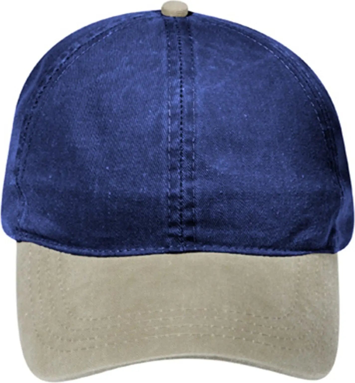 Otto 69-382 4 Panel Ponytail Cap - Kha/nvy