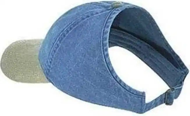 Otto 69-382 4 Panel Ponytail Cap - Khaki Sky Blue - Columbia / one Size Fits Most