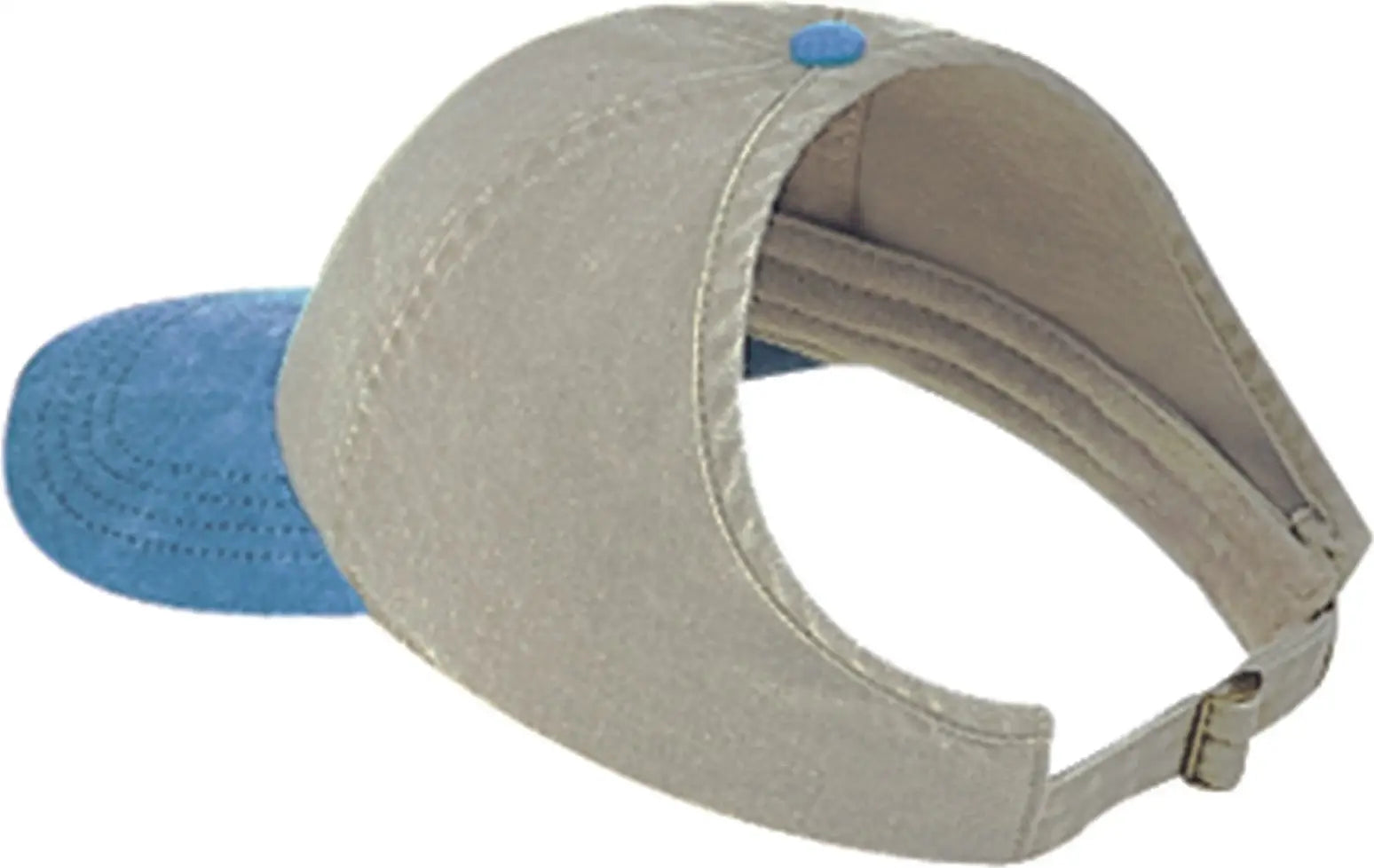 Otto 69-382 4 Panel Ponytail Cap - Sk.blu/kha