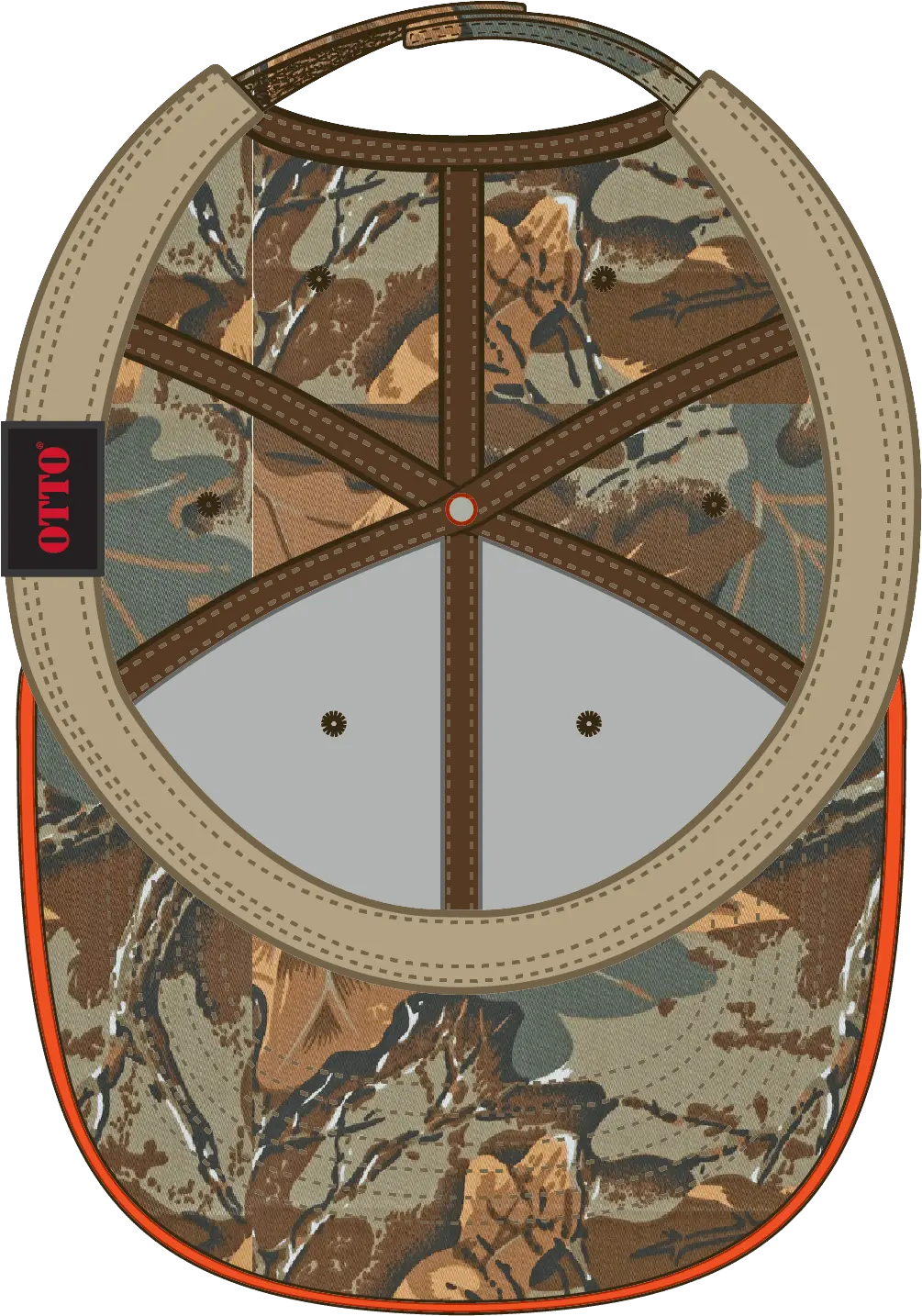 Otto 71-602 Camouflage 6 Panel Low Profile Baseball Cap - Kha/brn/lt.ol.grn - 1/2’’ - 7 5/8’’