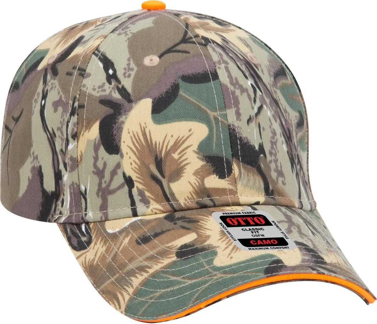Otto 71-602 Camouflage 6 Panel Low Profile Baseball Cap - Kha/brn/lt.ol.grn - 1/2’’ - 7 5/8’’